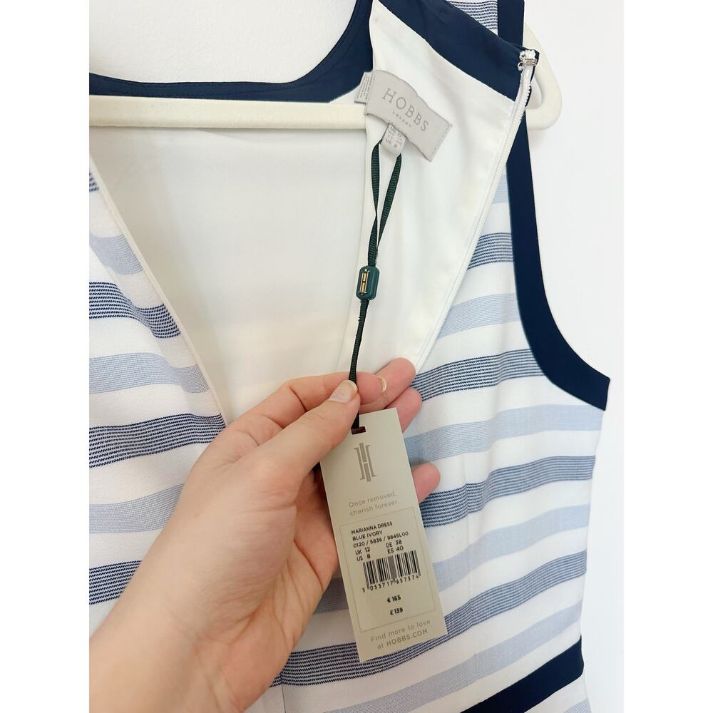 NWT Hobbs Blue and white striped shift dress - Picture 8 of 12